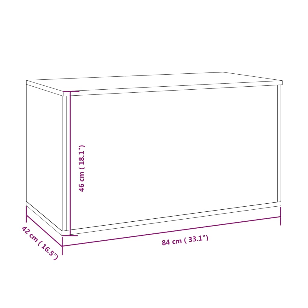 Sonoma gray storage chest 84x42x46 cm Engineering wood