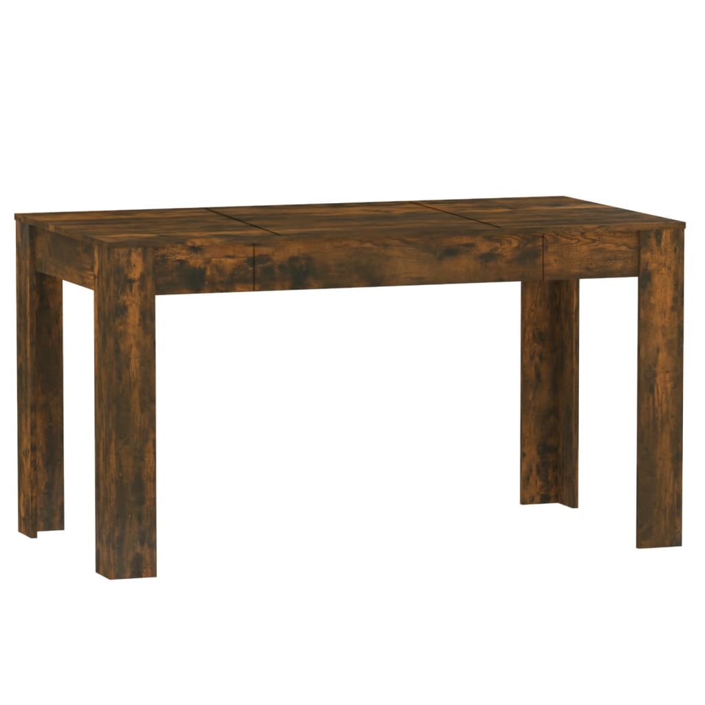Table with smoked oak dinner 140x74.5x76 cm engineering wood