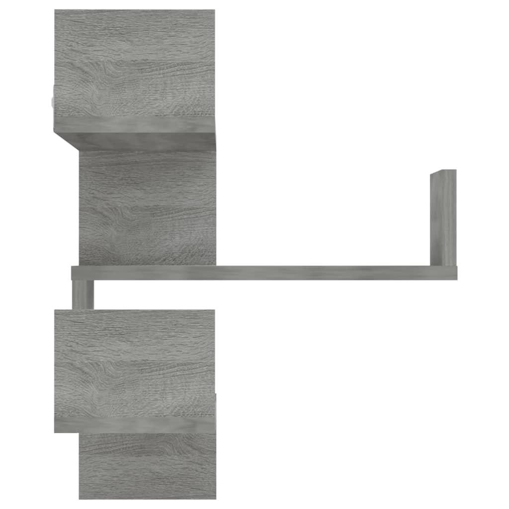 2 pcs Sonoma gray wall shelves 40x40x50 cm wood