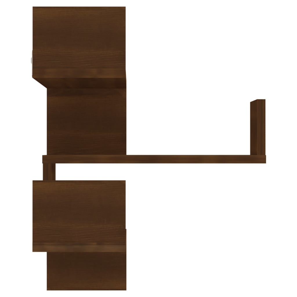Scaffali angolari a parete 2 pezzi rovere marrone 40x40x50 cm legno
