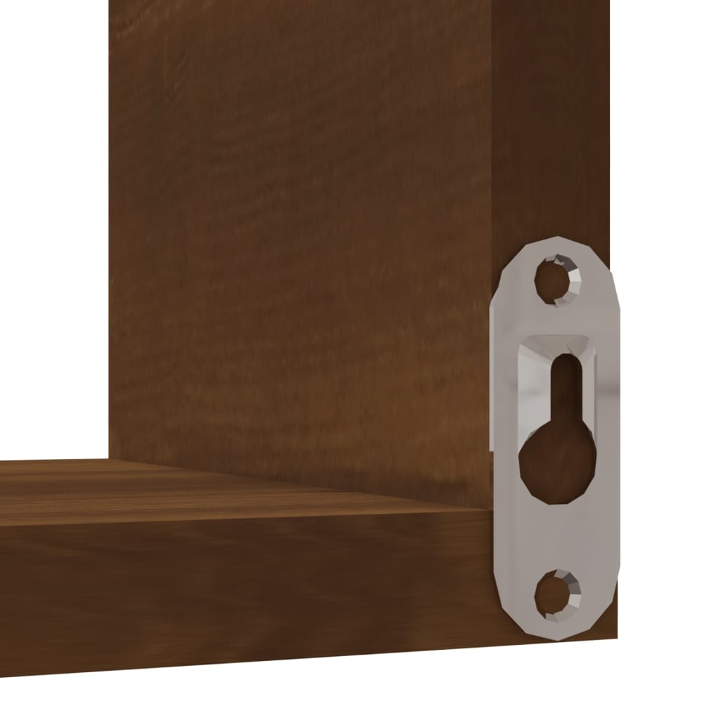 Scaffali angolari a parete 2 pezzi rovere marrone 40x40x50 cm legno