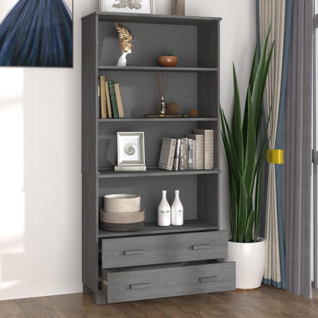 Hamar solid wood buffet of dark gray pine