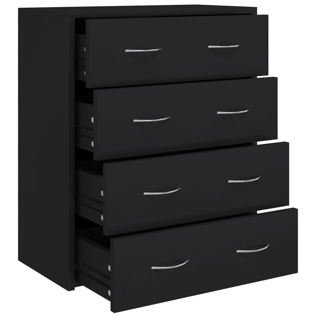 Buffet with 4 drawers 60x30.5x71 cm black