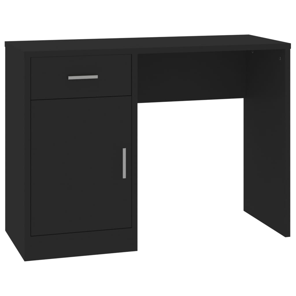 Bureau avec tiroir et armoire Noir 100x40x73 cm Bois ingénierie
