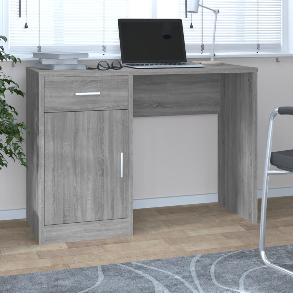 Ufficio con cassetto e mobile grigio Sonoma 100x40x73 cm