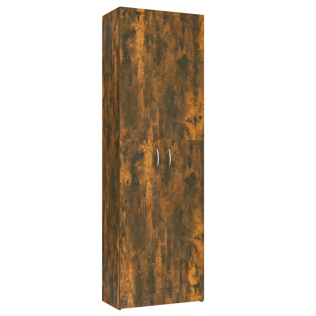Smoked oak office cabinet 60x32x190 cm Engineering wood