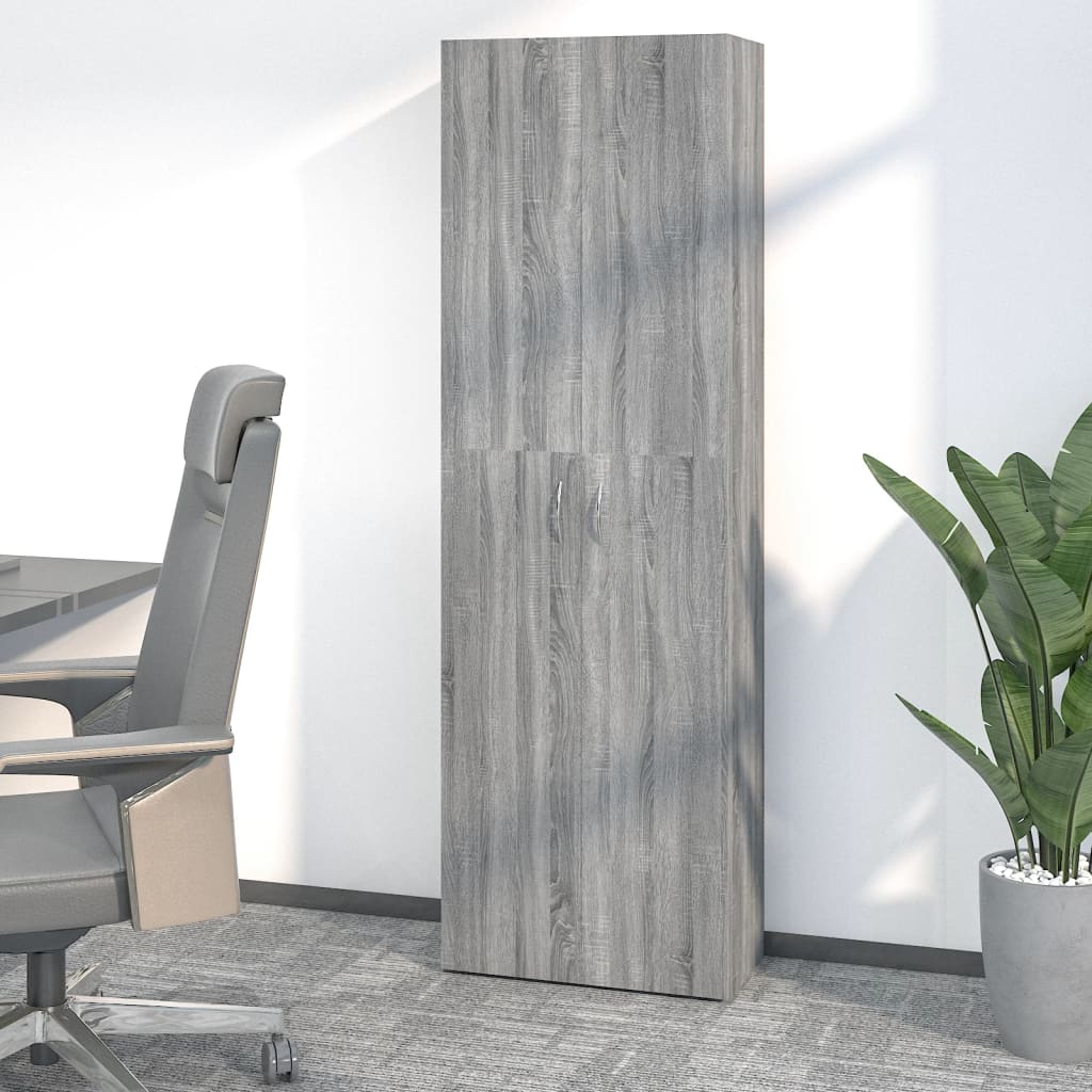 Sonoma Grey Office Cabinet 60x32x190 cm Ingenieurholz Holz