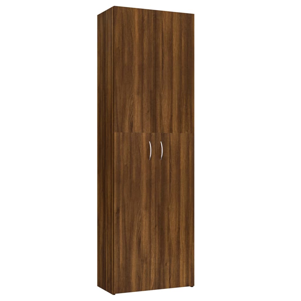 Brown oak office cabinet 60x32x190 cm Engineering wood