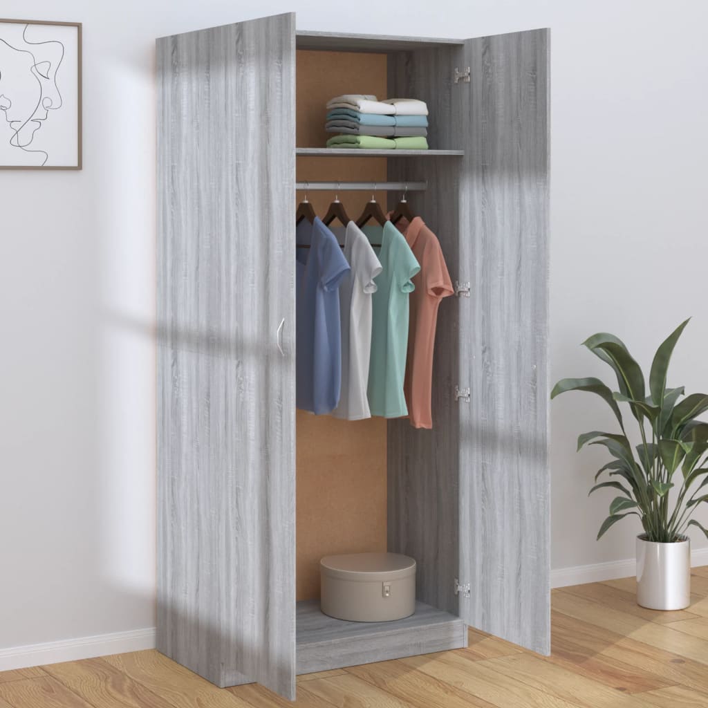 Sonoma Grey Wardrobe 90x52x200 cm INGEGNERIA legno