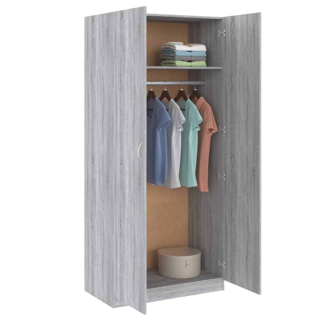 Sonoma gray wardrobe 90x52x200 cm Engineering wood