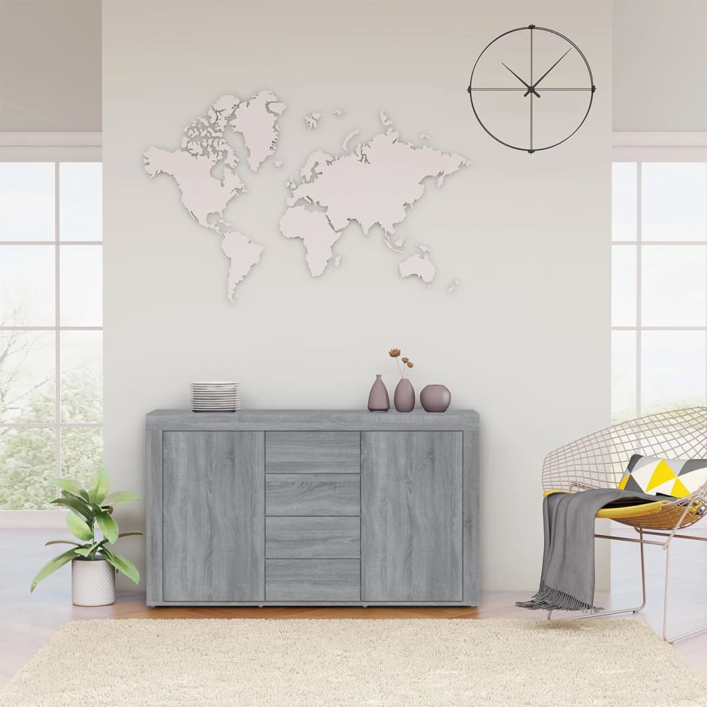 Grey Sonoma Buffet 120x36x69 cm ingegnerista legno