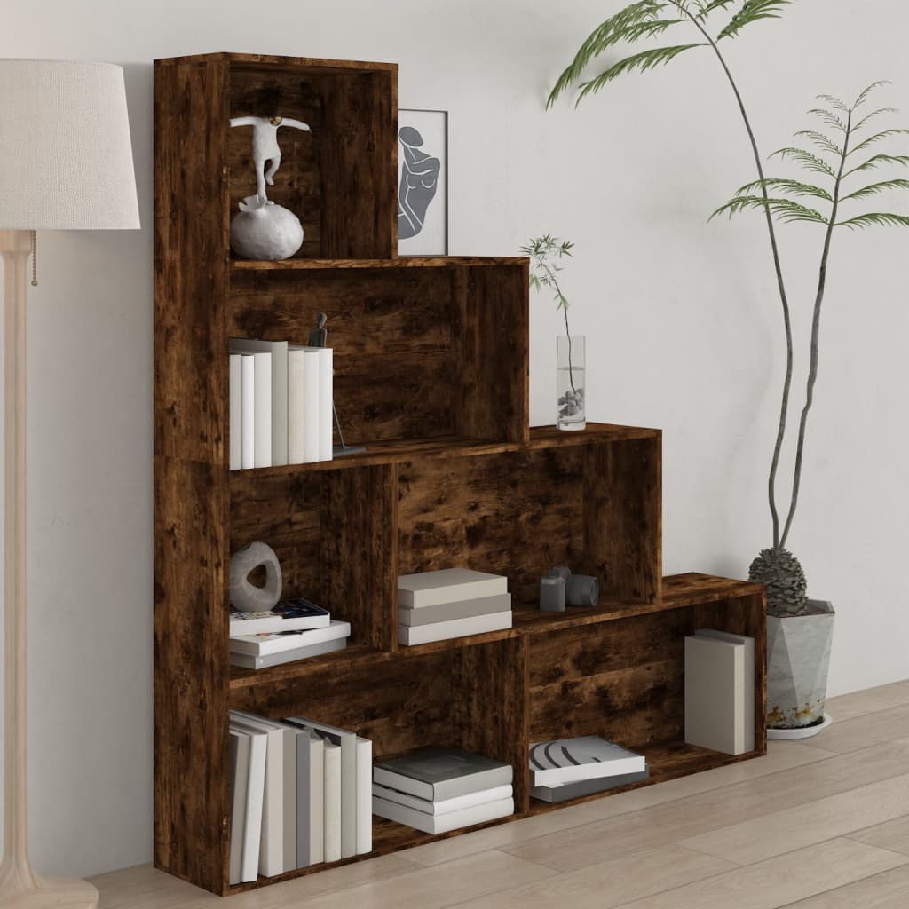 Smoked oak book cabinet 155x24x160 cm