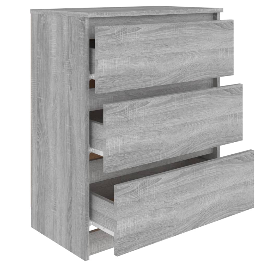 Credenza Sonoma grigia 60x35x76 cm MDF