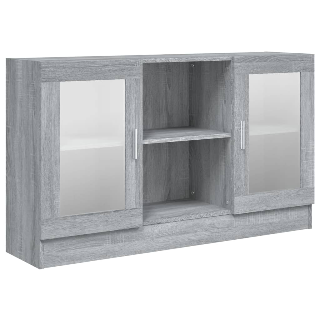 Sonoma gray display cabinet 120x30.5x70 cm Engineering wood