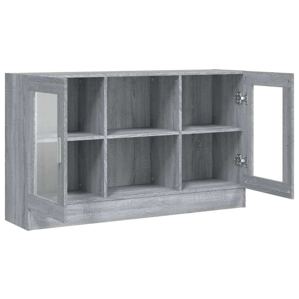 Sonoma gray display cabinet 120x30.5x70 cm Engineering wood