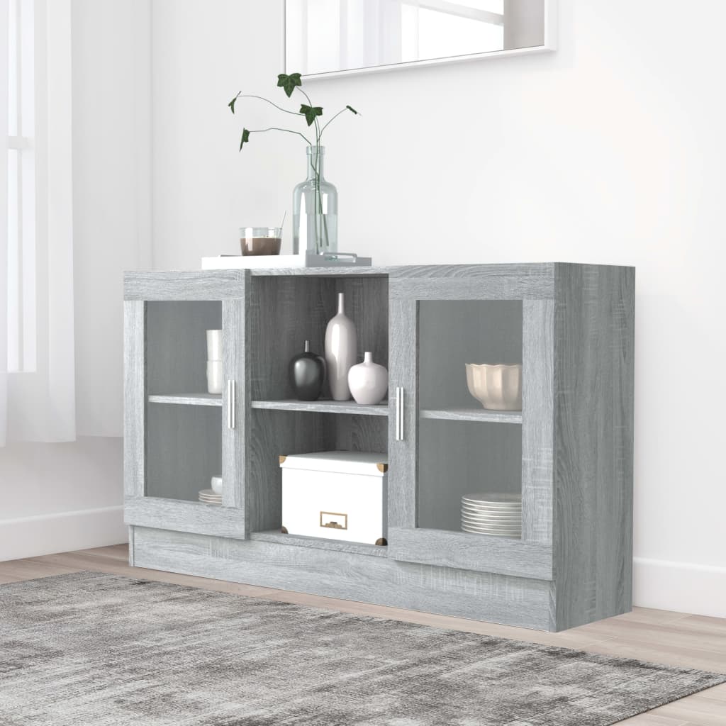 Sonoma gray display cabinet 120x30.5x70 cm Engineering wood