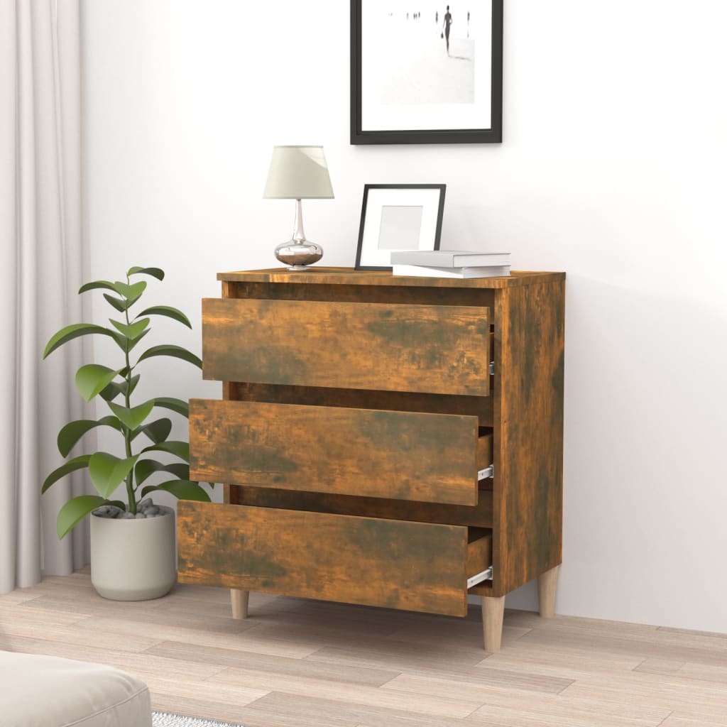 Buffet Chêne fumé 60x35x69 cm Bois d'ingénierie