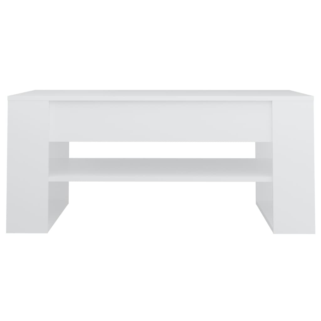 White coffee table 102x55x45 cm Engineering wood