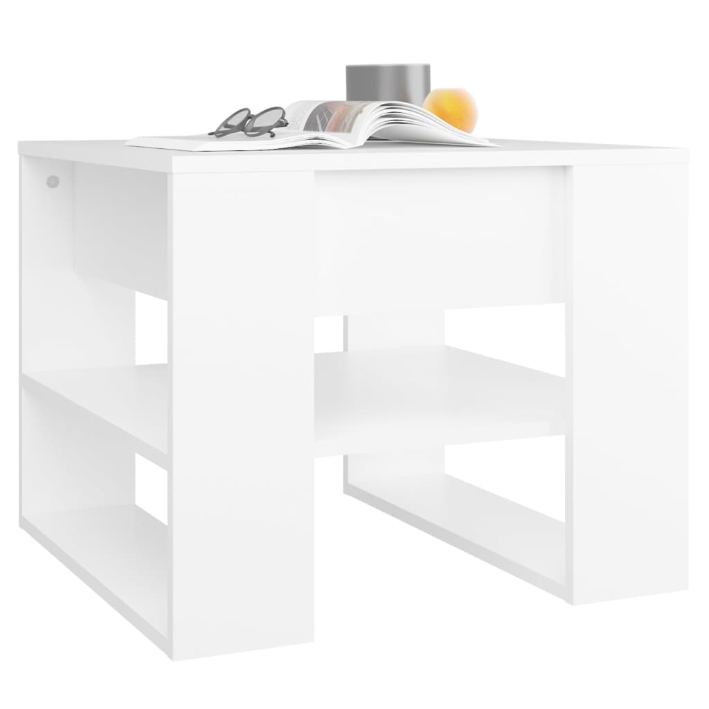 Table basse Blanc 55,5x55x45 cm Bois d'ingénierie