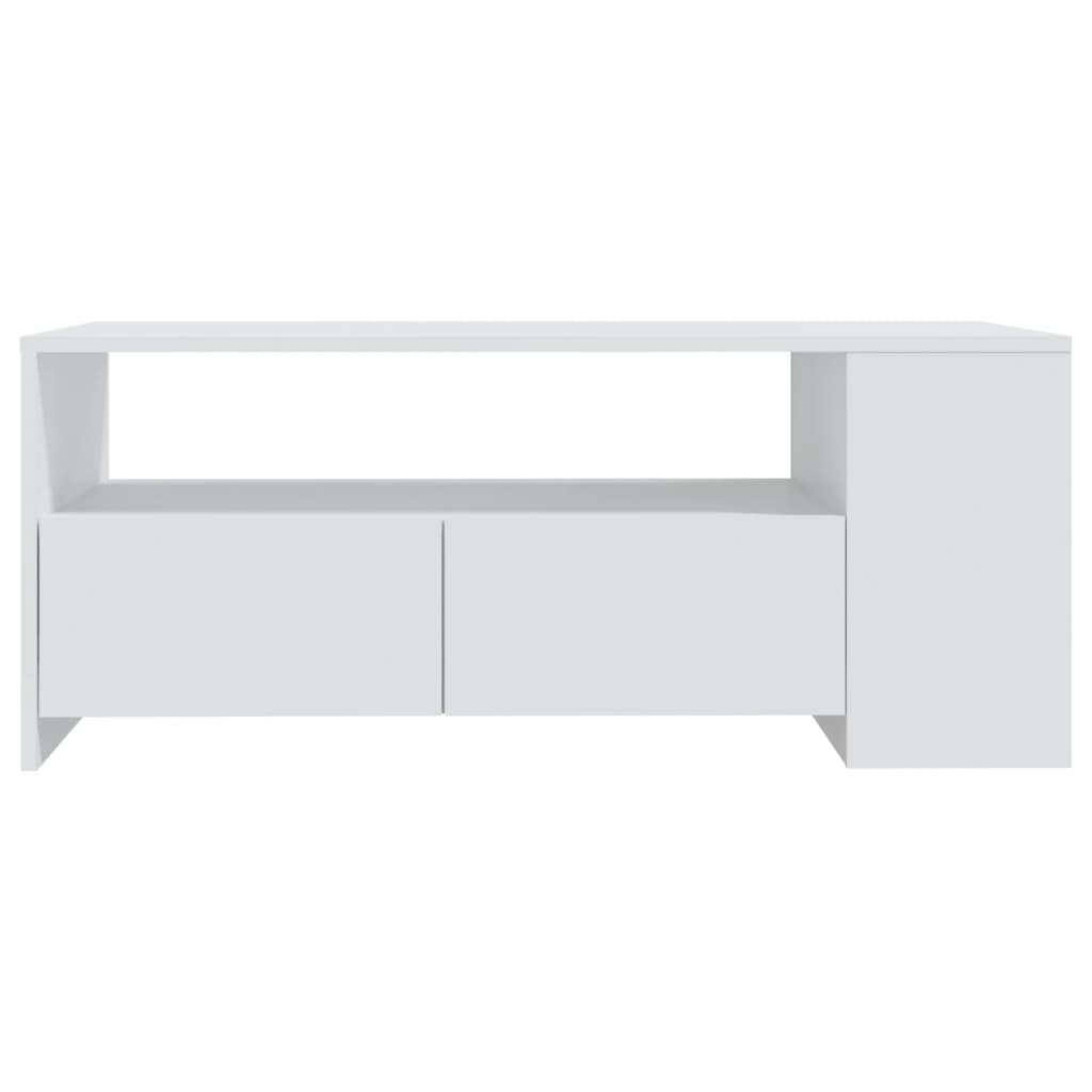 Tavolino bianco 102x55x42 cm in legno di ingegneria