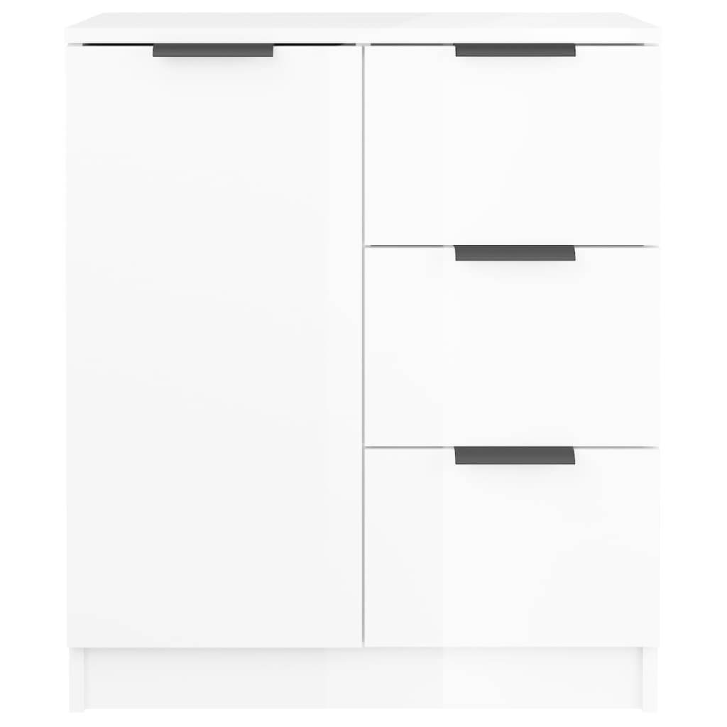 Buffet Blanc brillant 60x30x70 cm Bois d'ingénierie