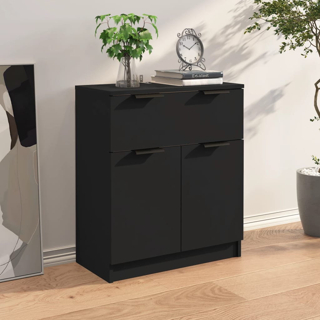 Black buffet 60x30x70 cm engineering wood