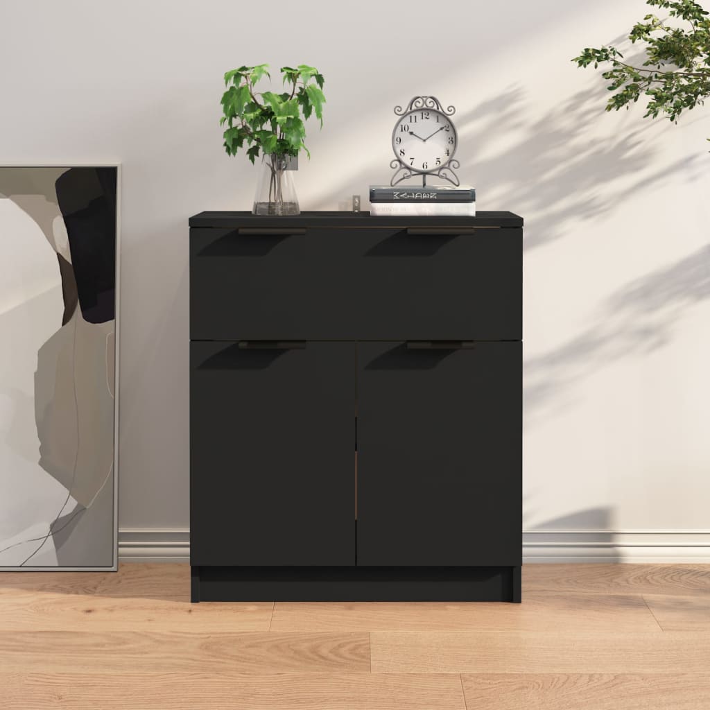 Black buffet 60x30x70 cm engineering wood