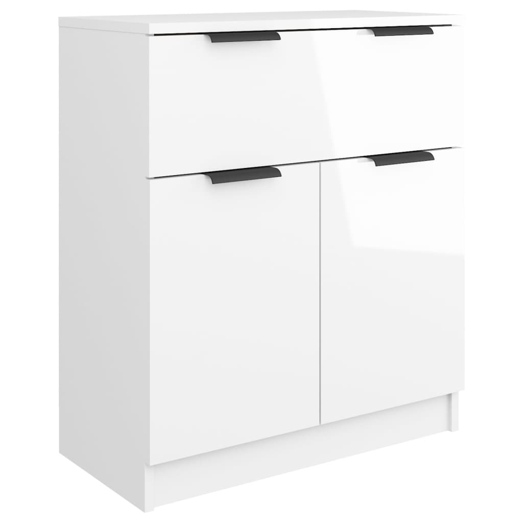 Credenza Bianco lucido 60x30x70 cm MDF