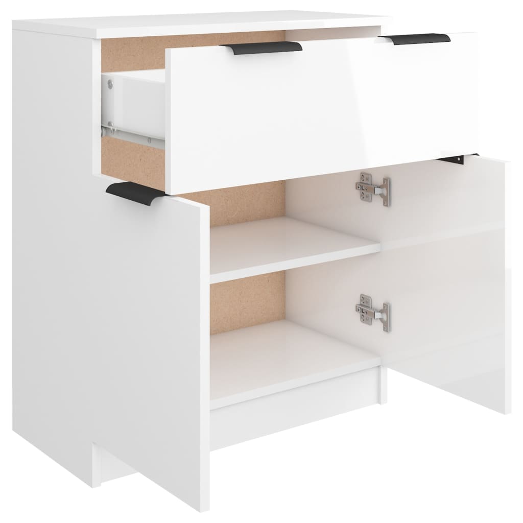 Credenza Bianco lucido 60x30x70 cm MDF