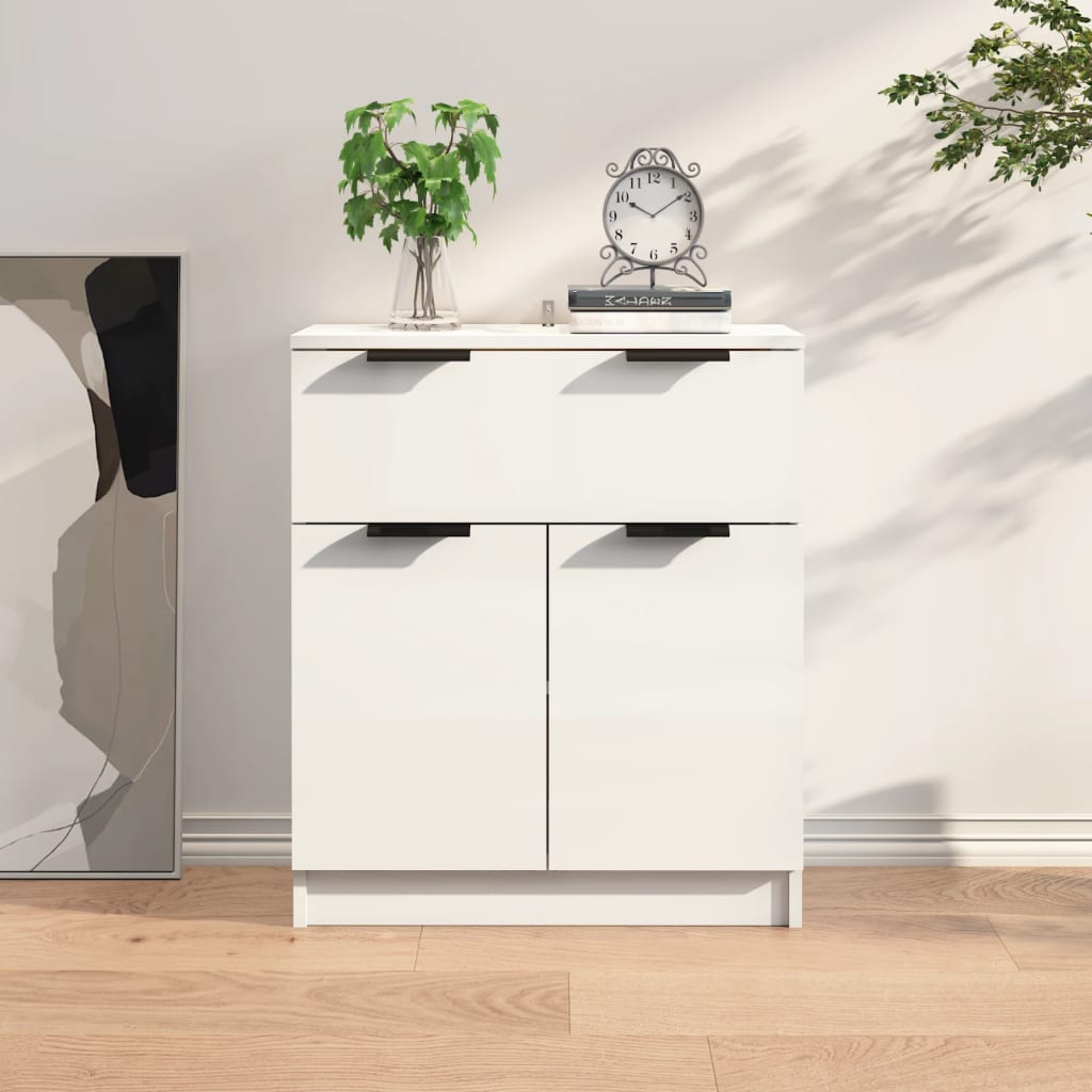 Credenza Bianco lucido 60x30x70 cm MDF