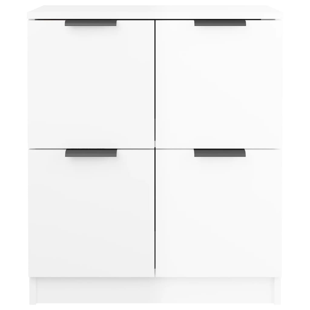 Buffet bianco brillante 60x30x70 cm legno di ingegneria