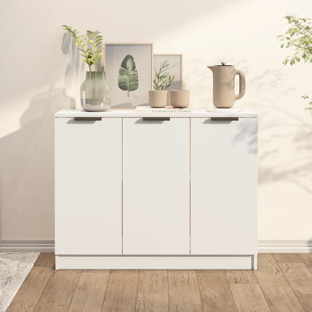 White buffet 90.5x30x70 cm Engineering wood