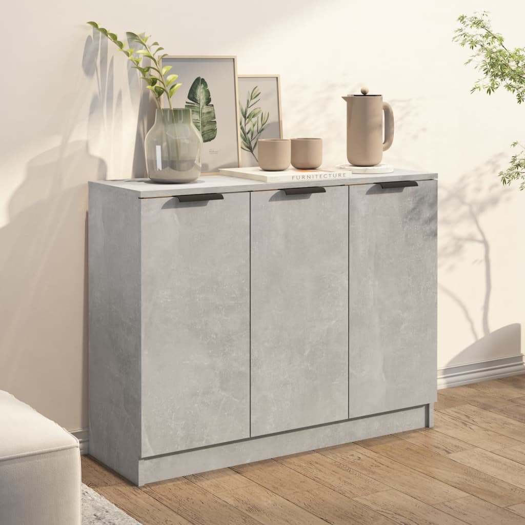 Buffet grigio in cemento 90.5x30x70 cm legno di ingegneria