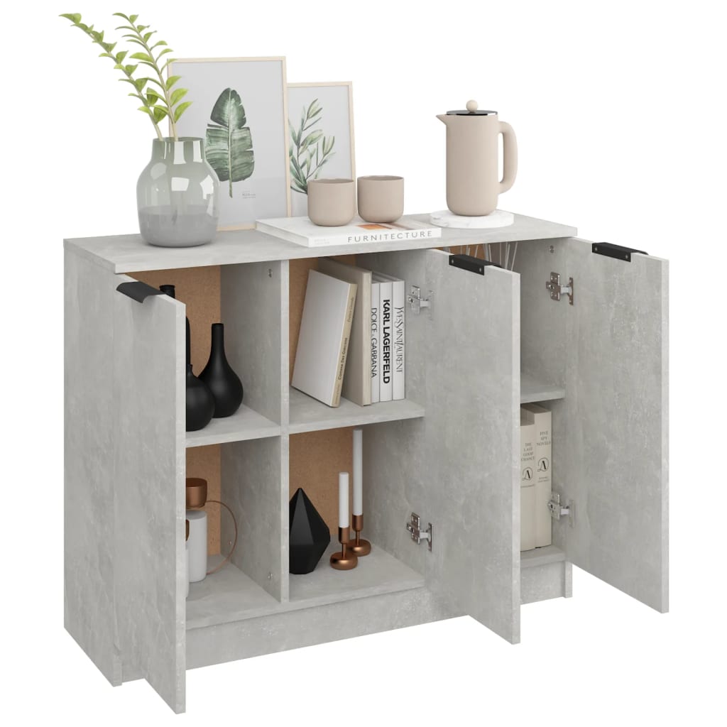 Buffet Gris béton 90,5x30x70 cm Bois d'ingénierie