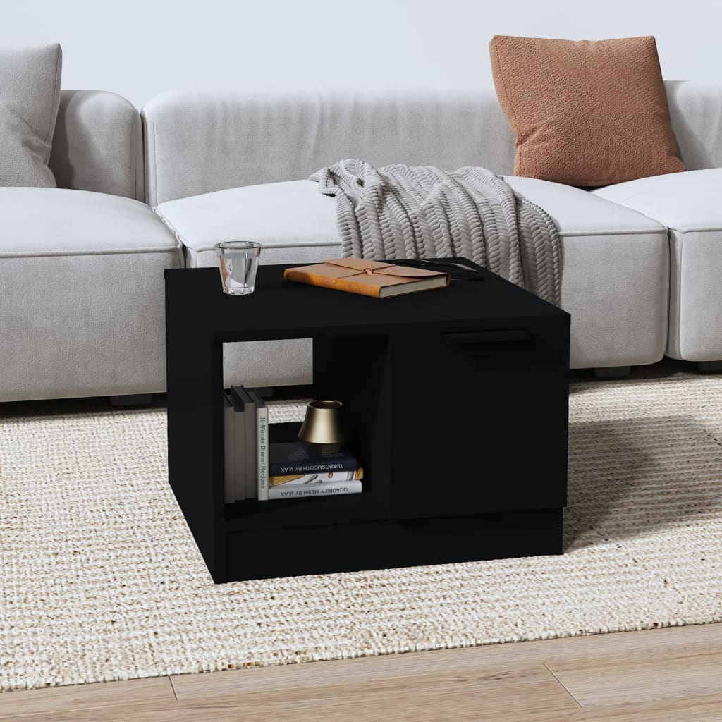 Black coffee table 50x50x36 cm engineering wood