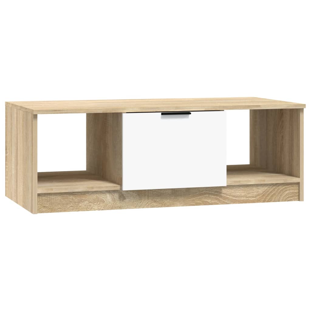 Sonoma white and oak table 102x50x36cm engineering wood