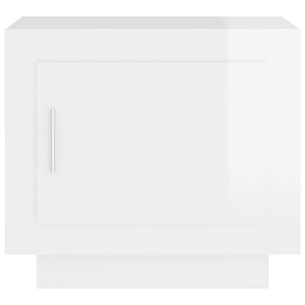Table basse Blanc brillant 51x50x45 cm Bois d'ingénierie