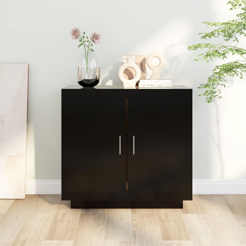 Schwarzes Buffet 80x40x75 cm Engineering Holz