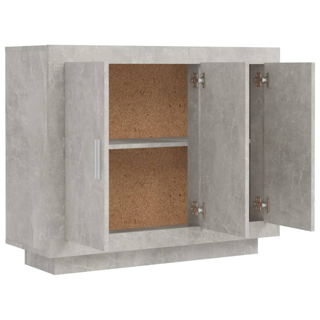Buffet grigio in cemento 92x35x75 cm legno di ingegneria