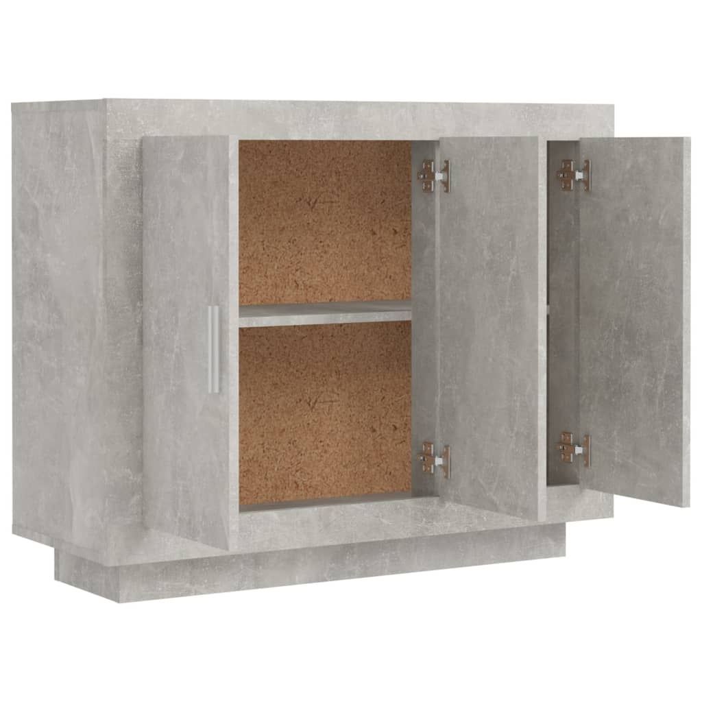 Buffet Gris béton 92x35x75 cm Bois d'ingénierie