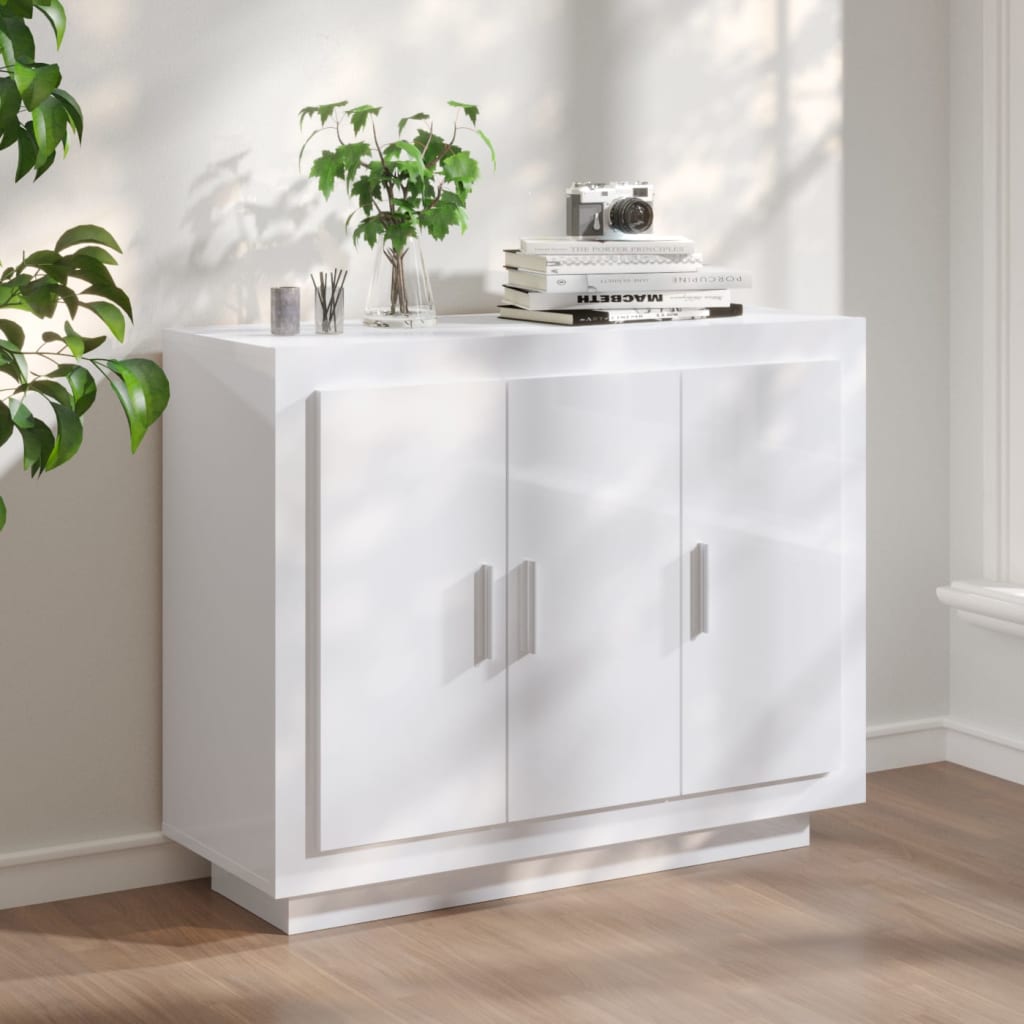 Brilliant white buffet 92x35x75 cm Engineering wood