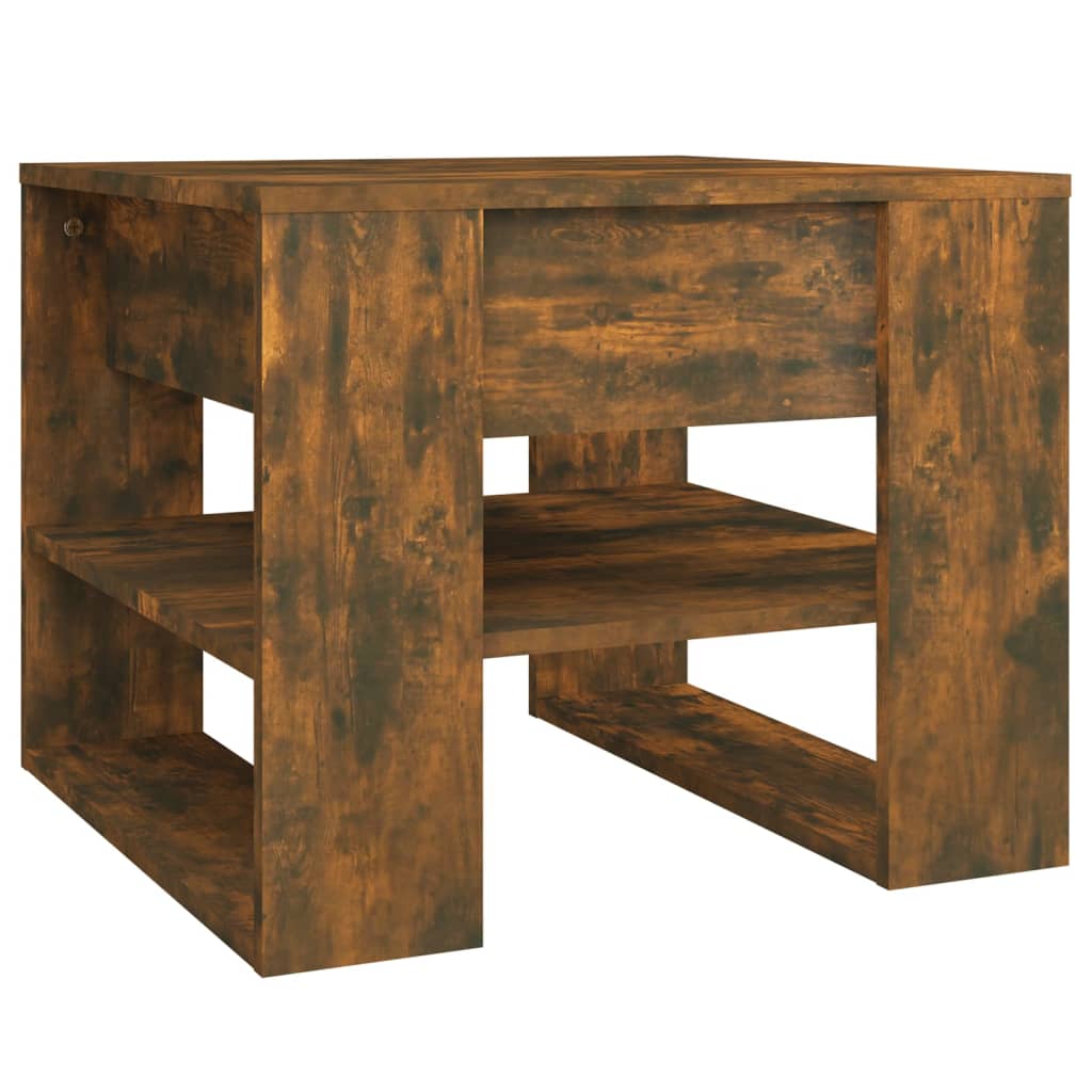 Smoked oak coffee table 55.5x55x45 cm engineering wood