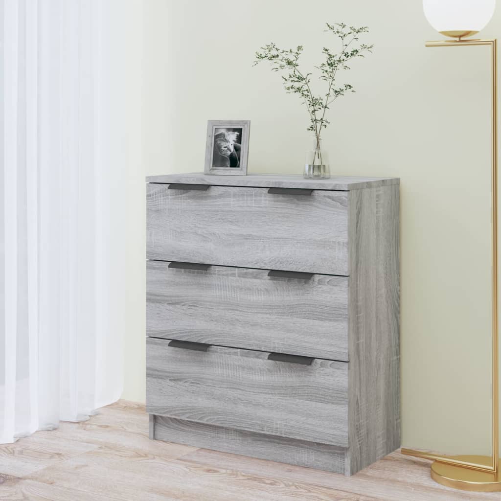 Credenza Sonoma grigia 60x30x70 cm MDF