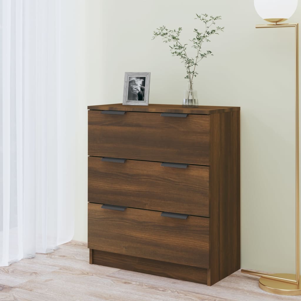 Credenza in rovere marrone 60x30x70 cm MDF