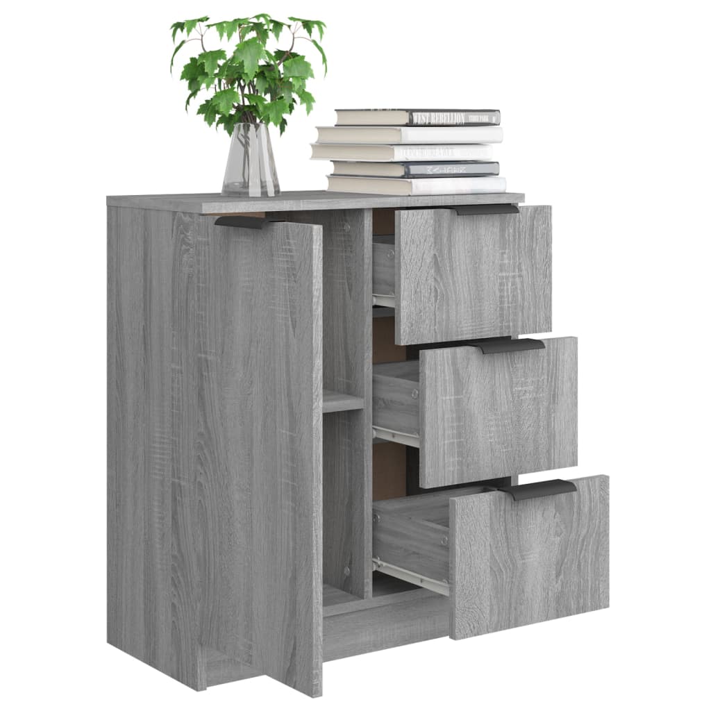 Credenza Sonoma grigia 60x30x70 cm MDF