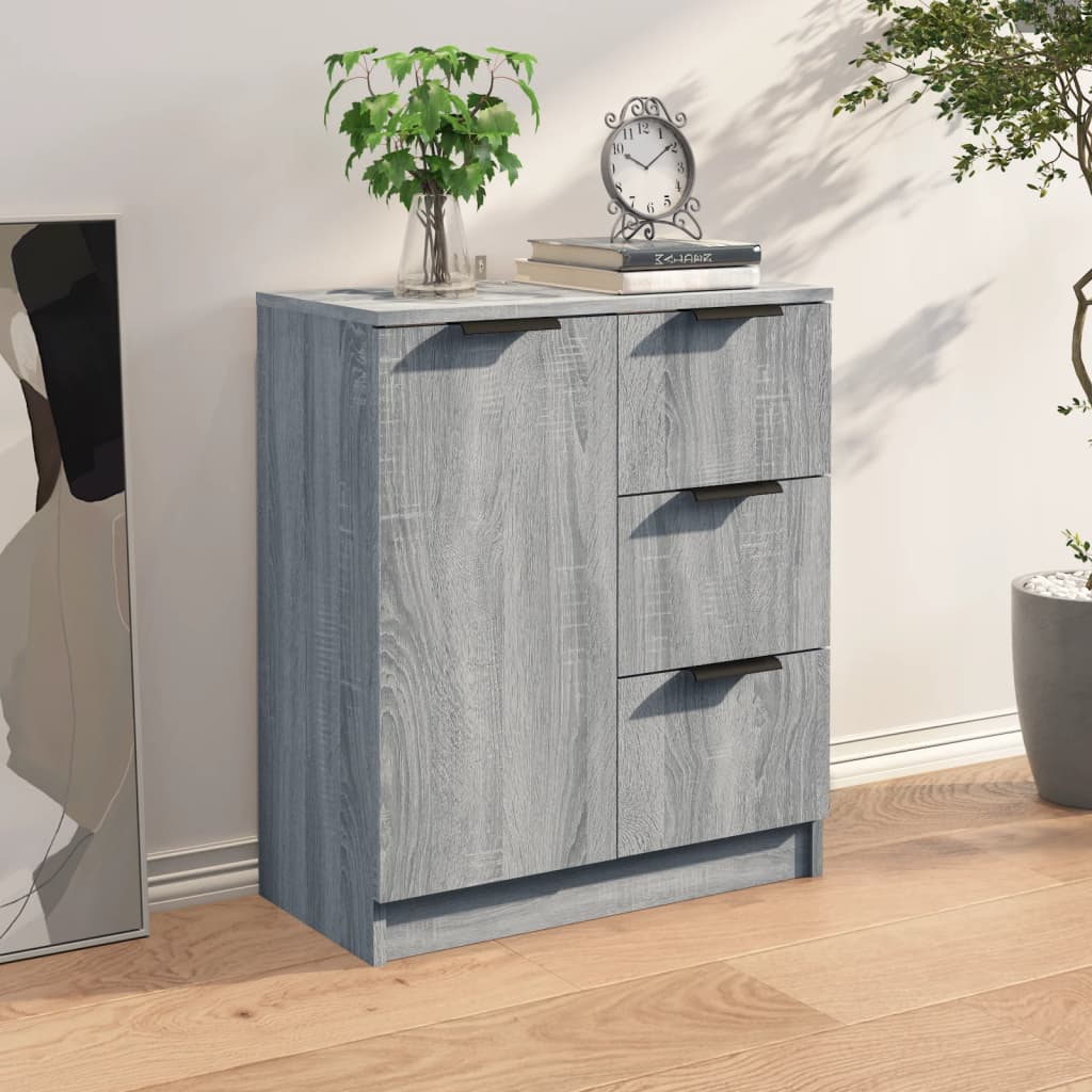 Credenza Sonoma grigia 60x30x70 cm MDF