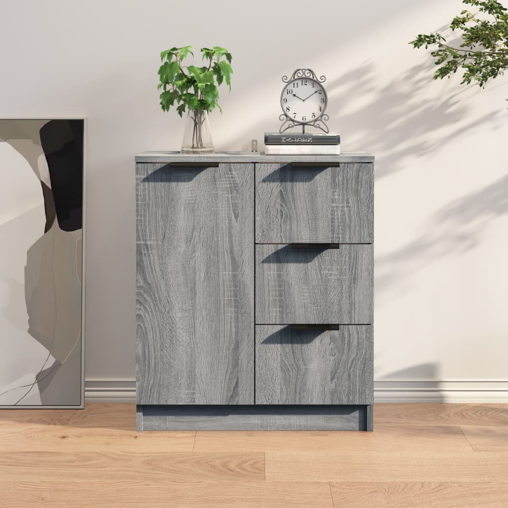 Credenza Sonoma grigia 60x30x70 cm MDF