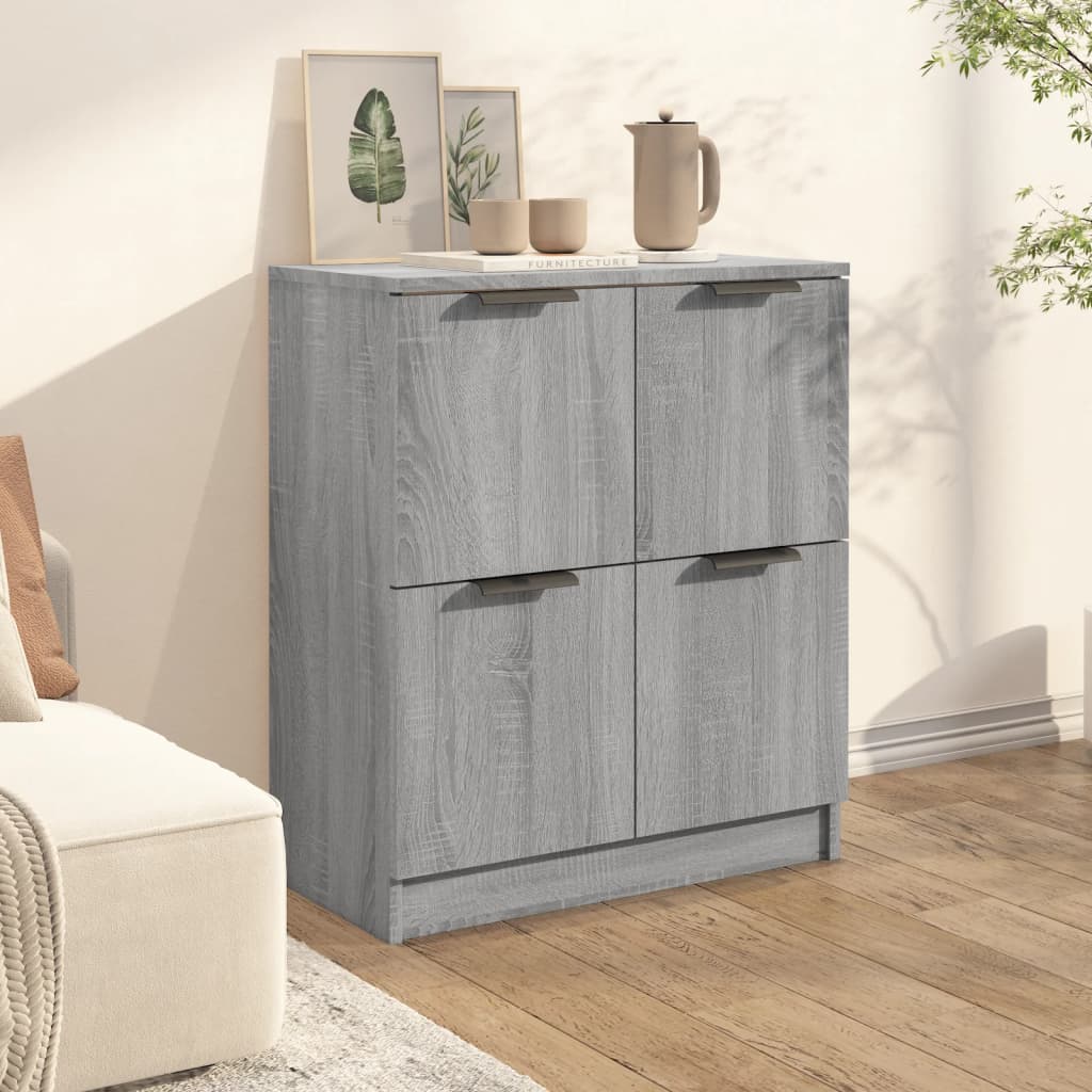 Credenza Sonoma grigia 60x30x70 cm MDF