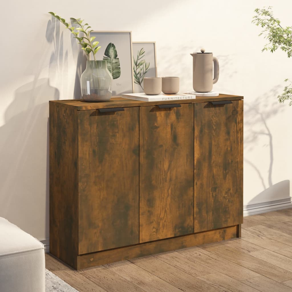 Credenza Rovere Affumicato 90,5x30x70 cm Multistrato