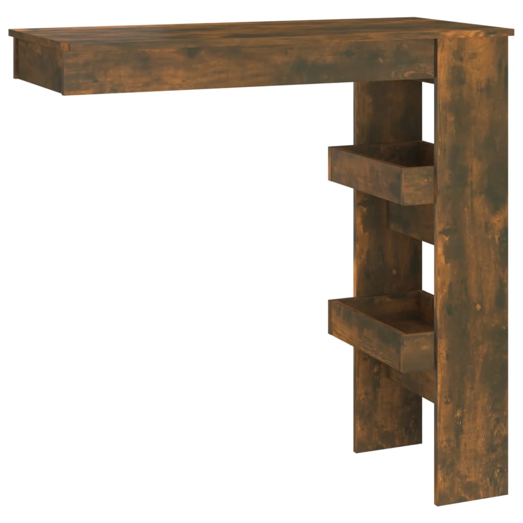 Smoked oak wall bar table 102x45x103.5cm engineering wood